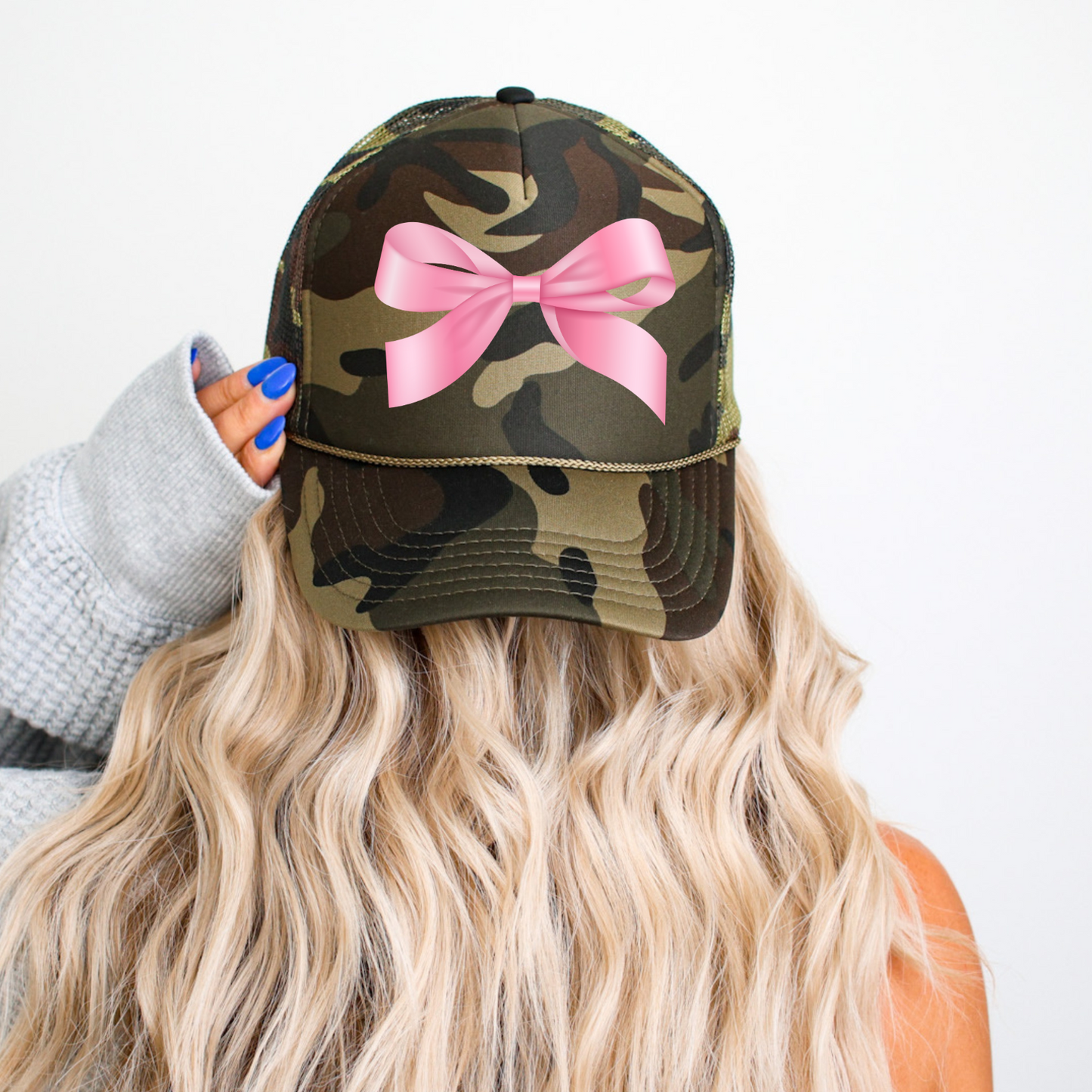 Camo and Pink Bows Trucker Hat