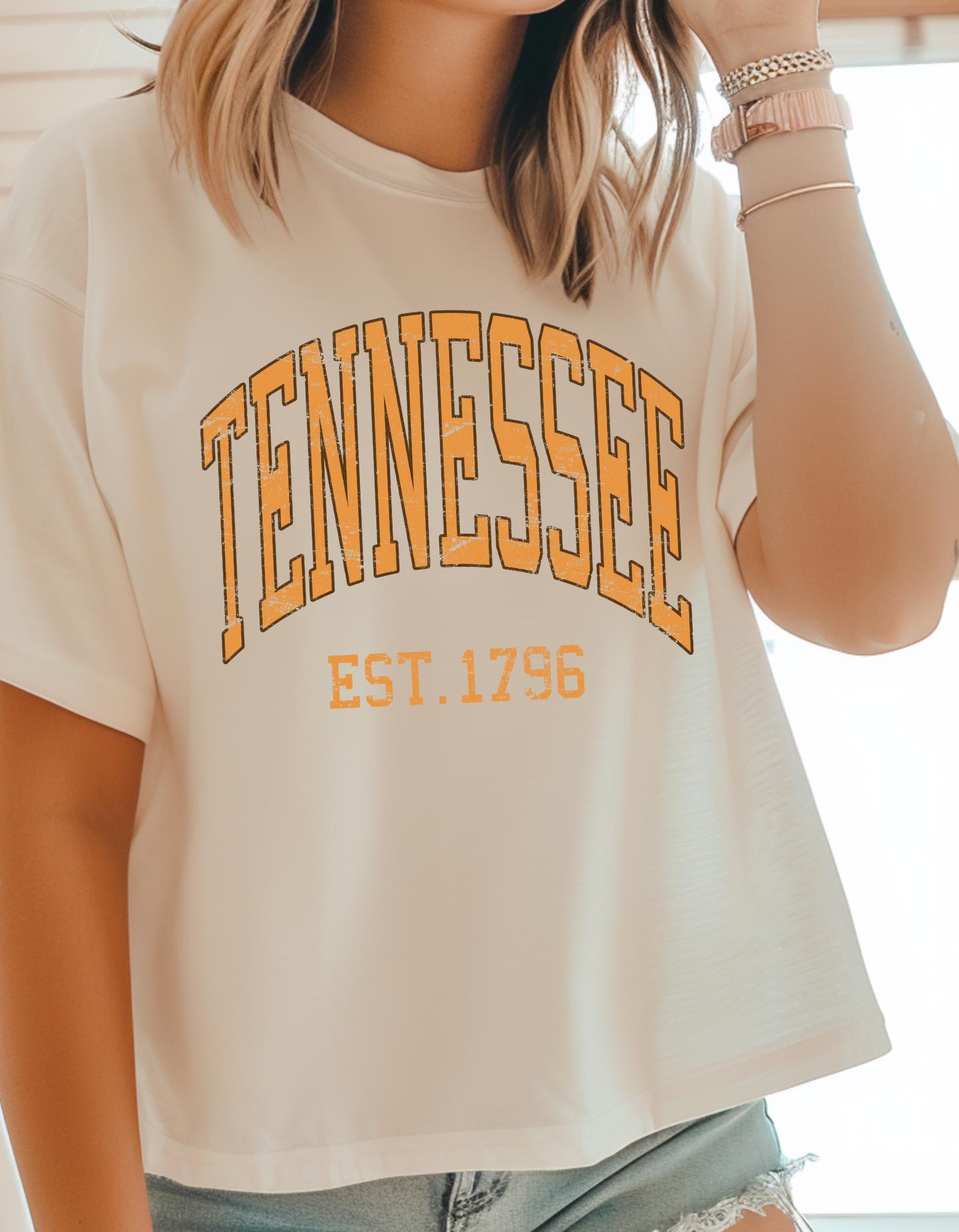 Distressed Tennessee Crop Tee