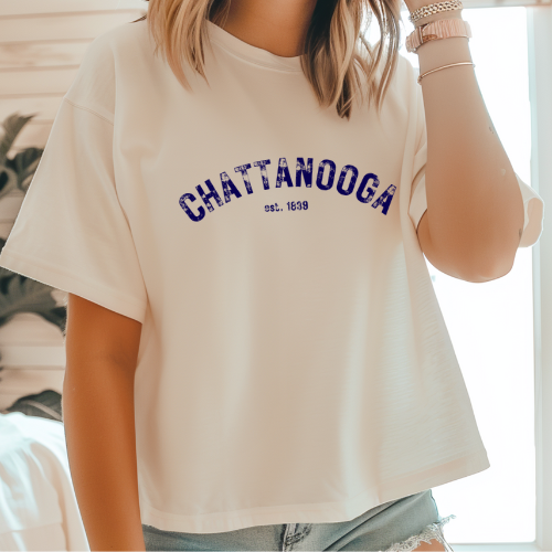 Distressed Chattanooga Crop Tee