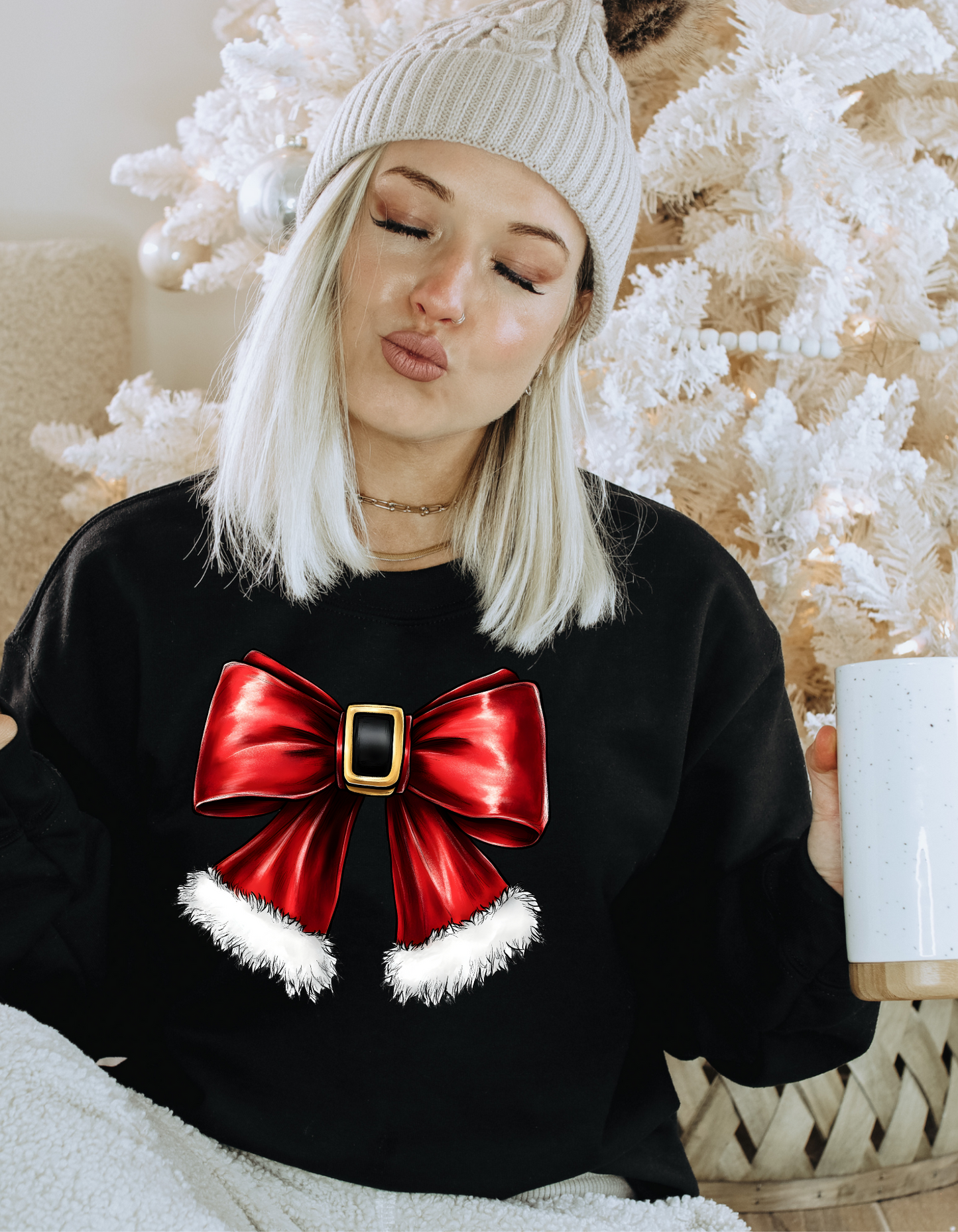 Santa Bow Sweatshirt