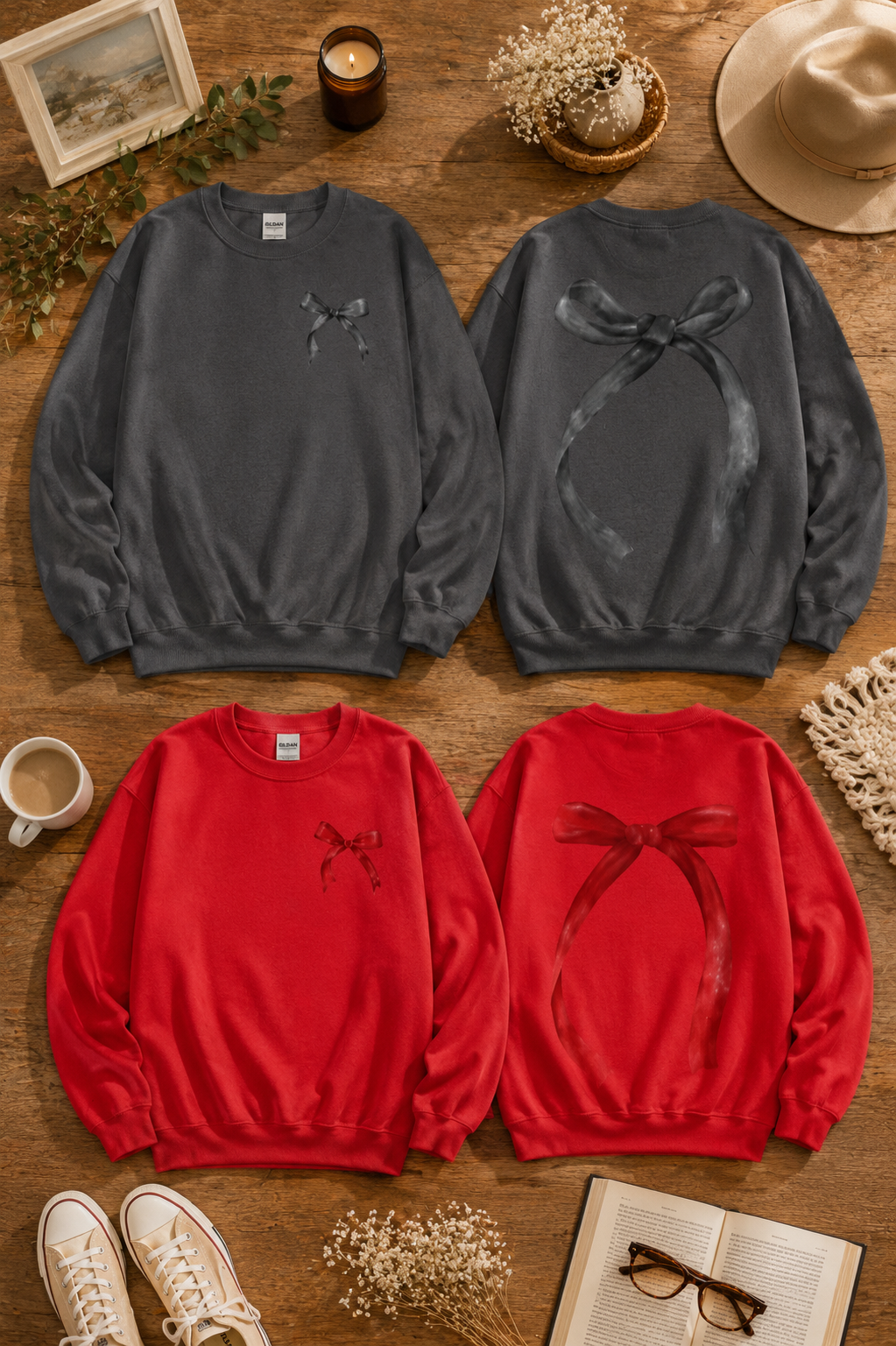 Monochromatic Bow Sweatshirt