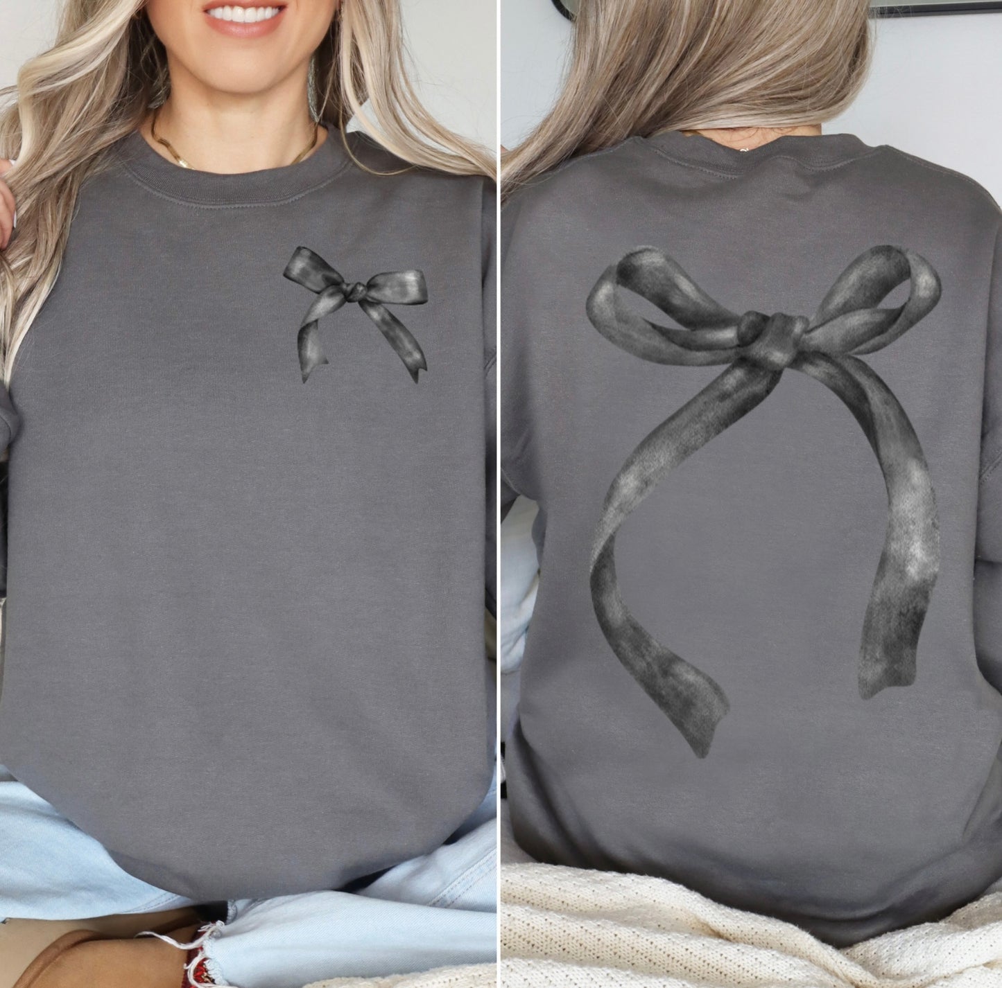 Monochromatic Bow Sweatshirt