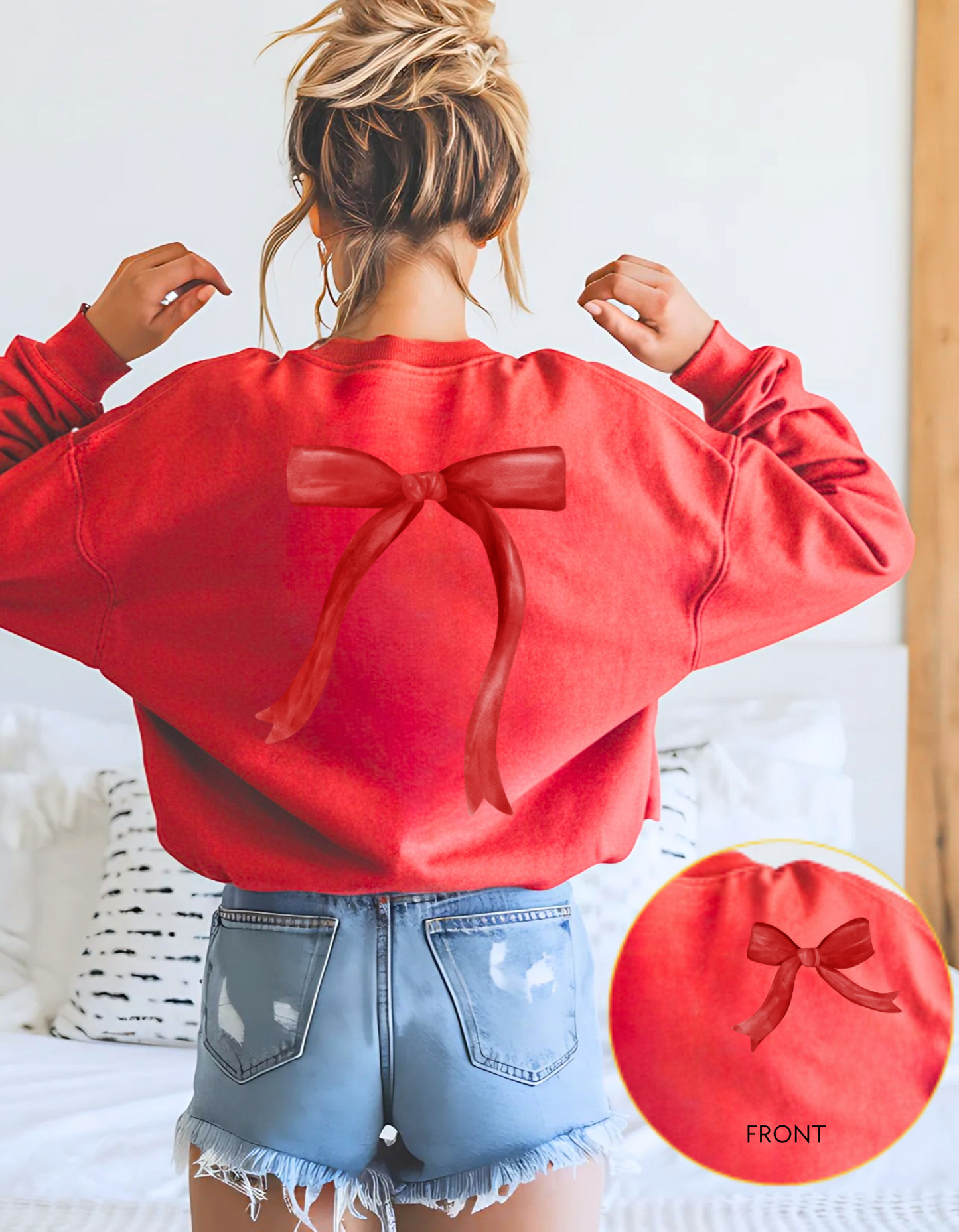 Monochromatic Bow Sweatshirt