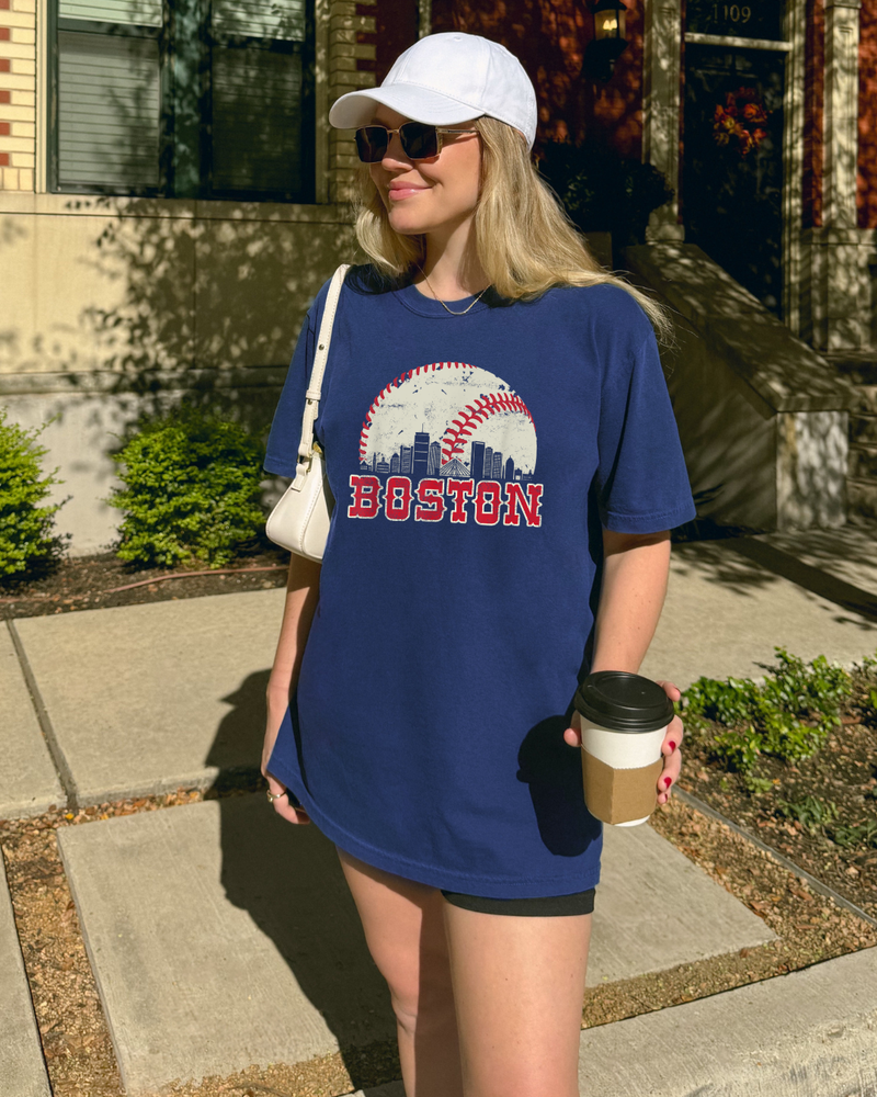 Boston Skyline Baseball Tee