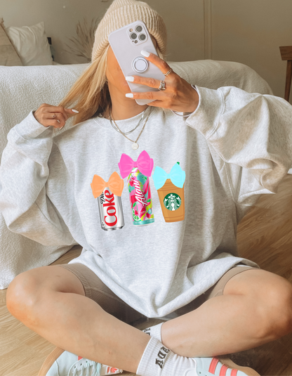 We are girls, of course we have 3 drinks Sweatshirt